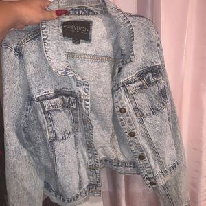 Acid wash denim jacket plus size